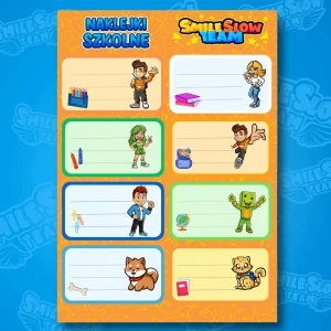 NAKLEJKI SZKOLNE SMILESLOW TEAM - ZESTAW 8 SZTUK